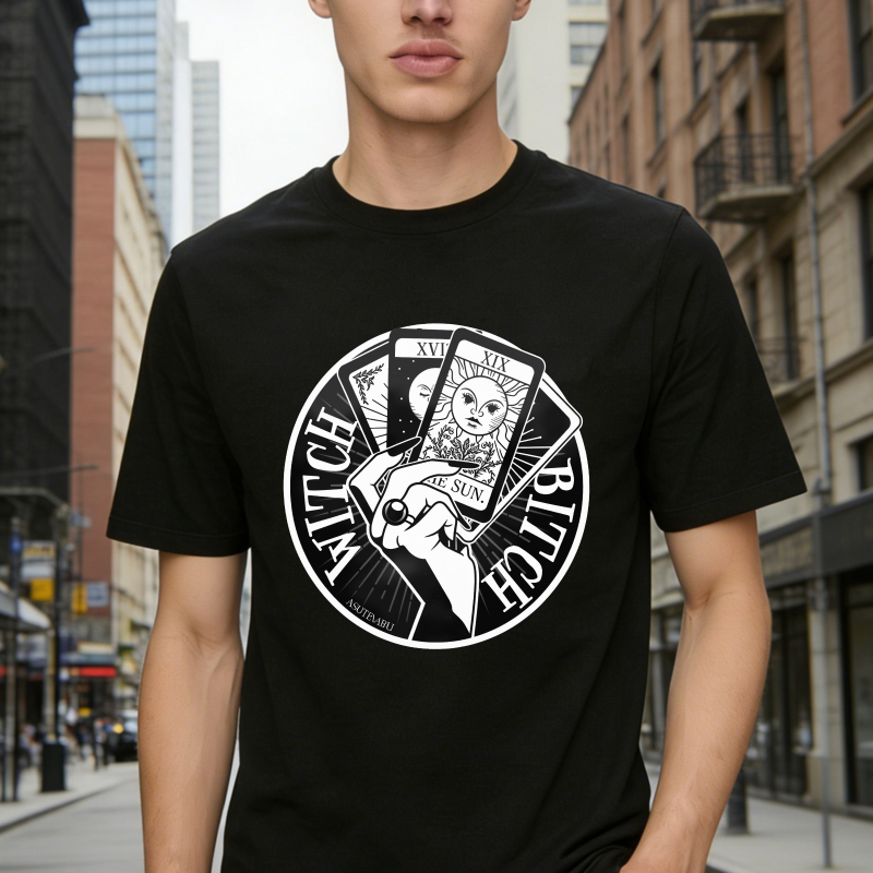 Witch Bitch Tarot Card Hand Graphic, Unisex Classic T-shirt
