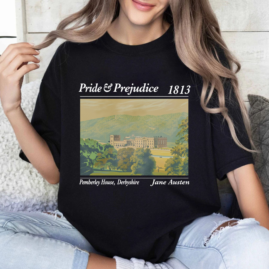 Wardrobecart Pride And Prejudice 1813 Pemberley House Derbyshire Jane Austen Tshirt