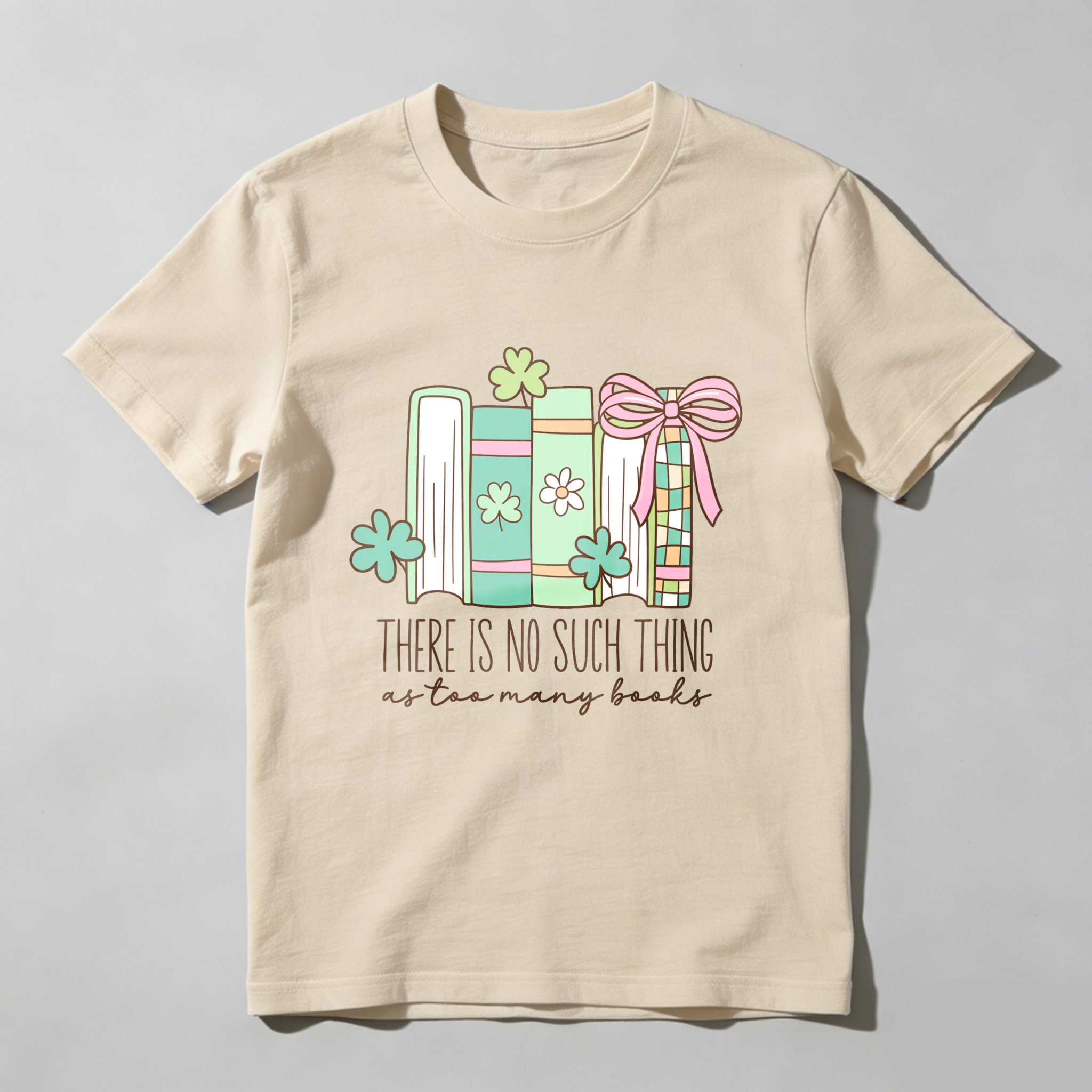 Wardrobecart Books With Flowers And Ribbon Design tshirt