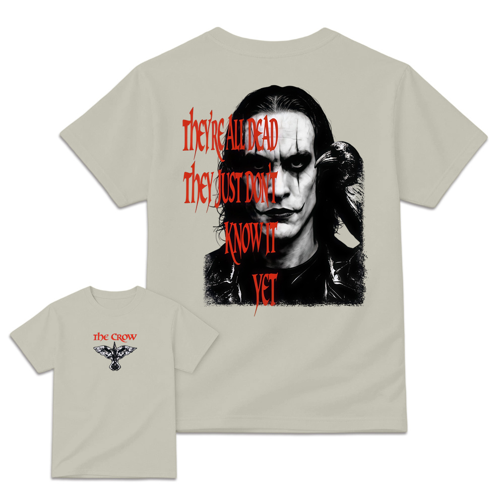 The Crow Shirt, “They’re All Dead” Vintage 90s Movie Tee, Eric Draven Graphic T-Shirt, Gothic Dark Aesthetic Streetwear 