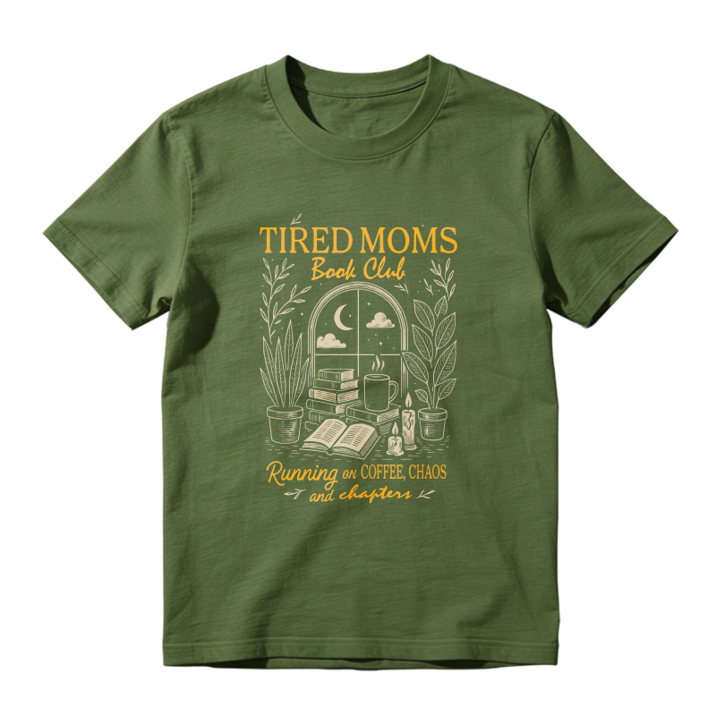 Wardrobecart Tired Moms Book Club Running On Coffee Chaos And Chapters Unisex Classic T-shirt