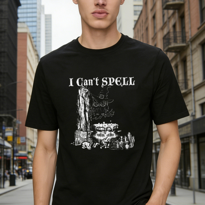 I Cant Spell Funny Witch Halloween Graphic T-shirt