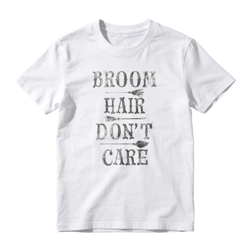 Broom Hair Dont Care Halloween Witch Broomstick Funny Quote Graphic T-shirt