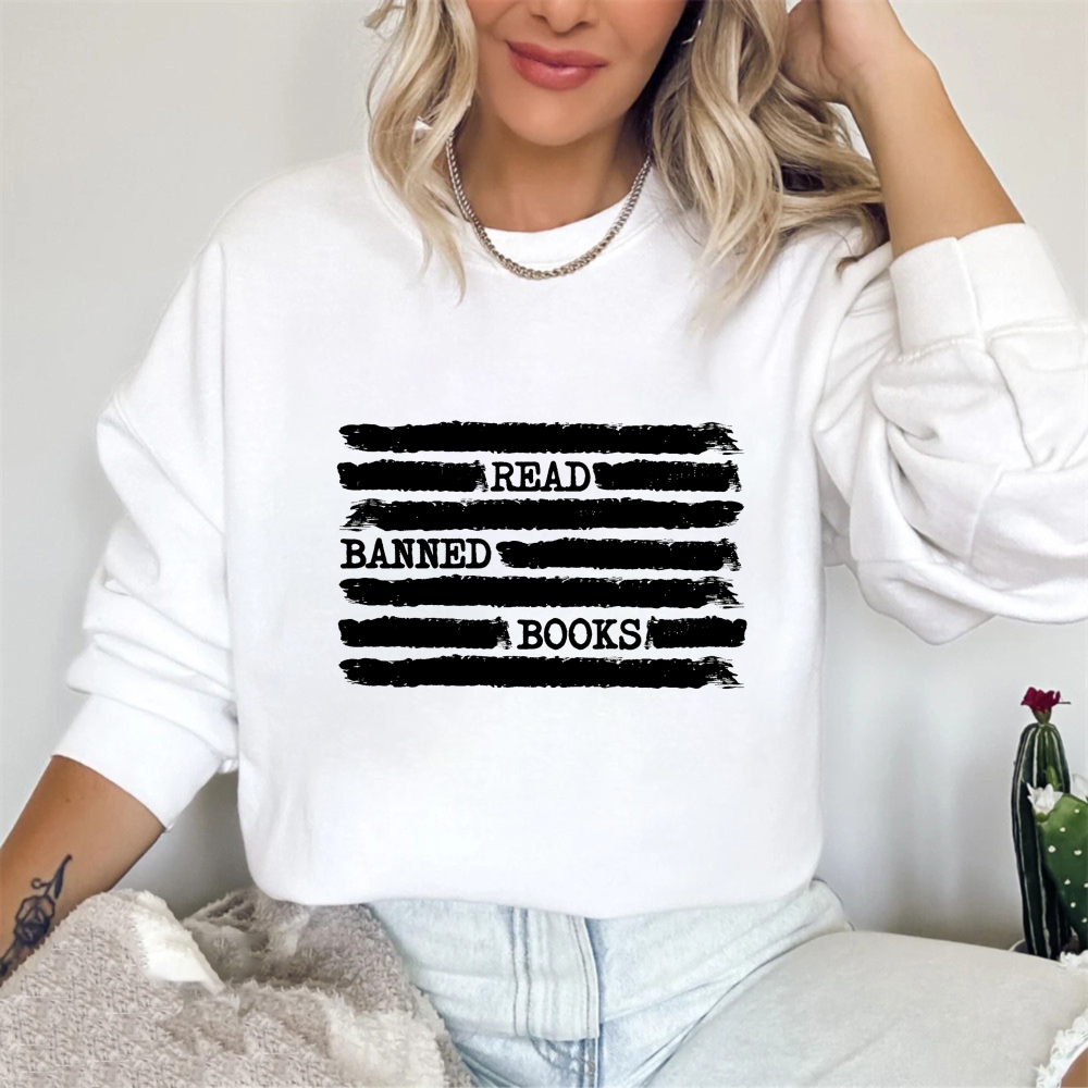 Wardrobecart Read Banned Books Pattern Unisex Classic Sweatshirt