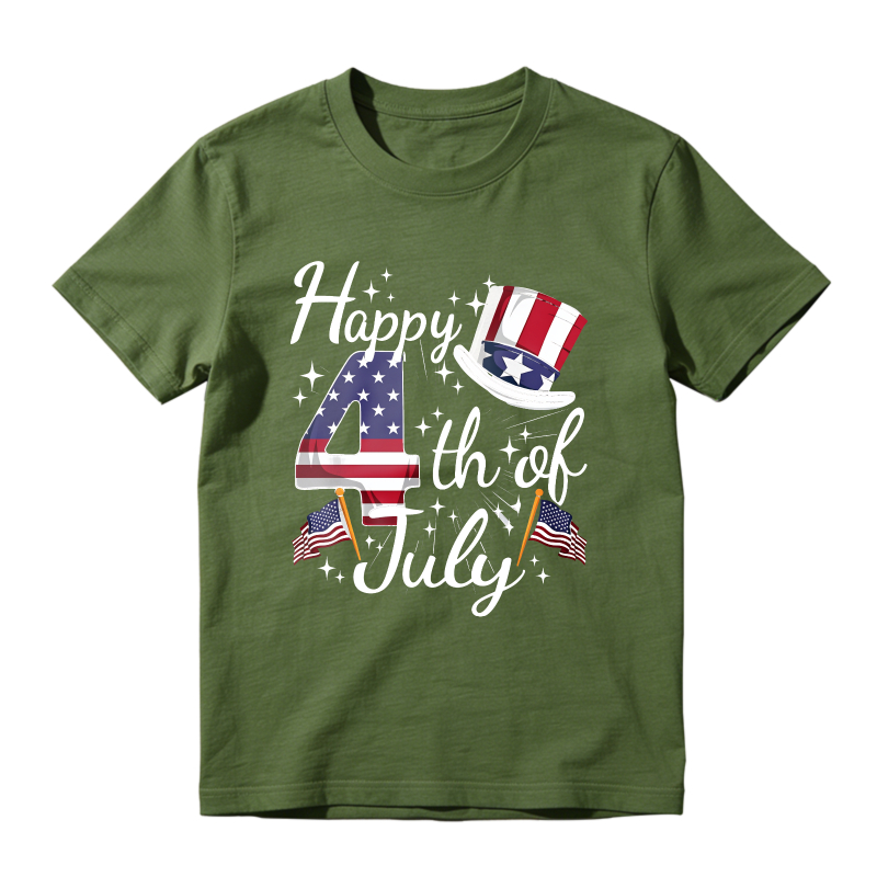 Happy 4th Of July American Flag Uncle Sam Hat Unisex Classic T-shirt