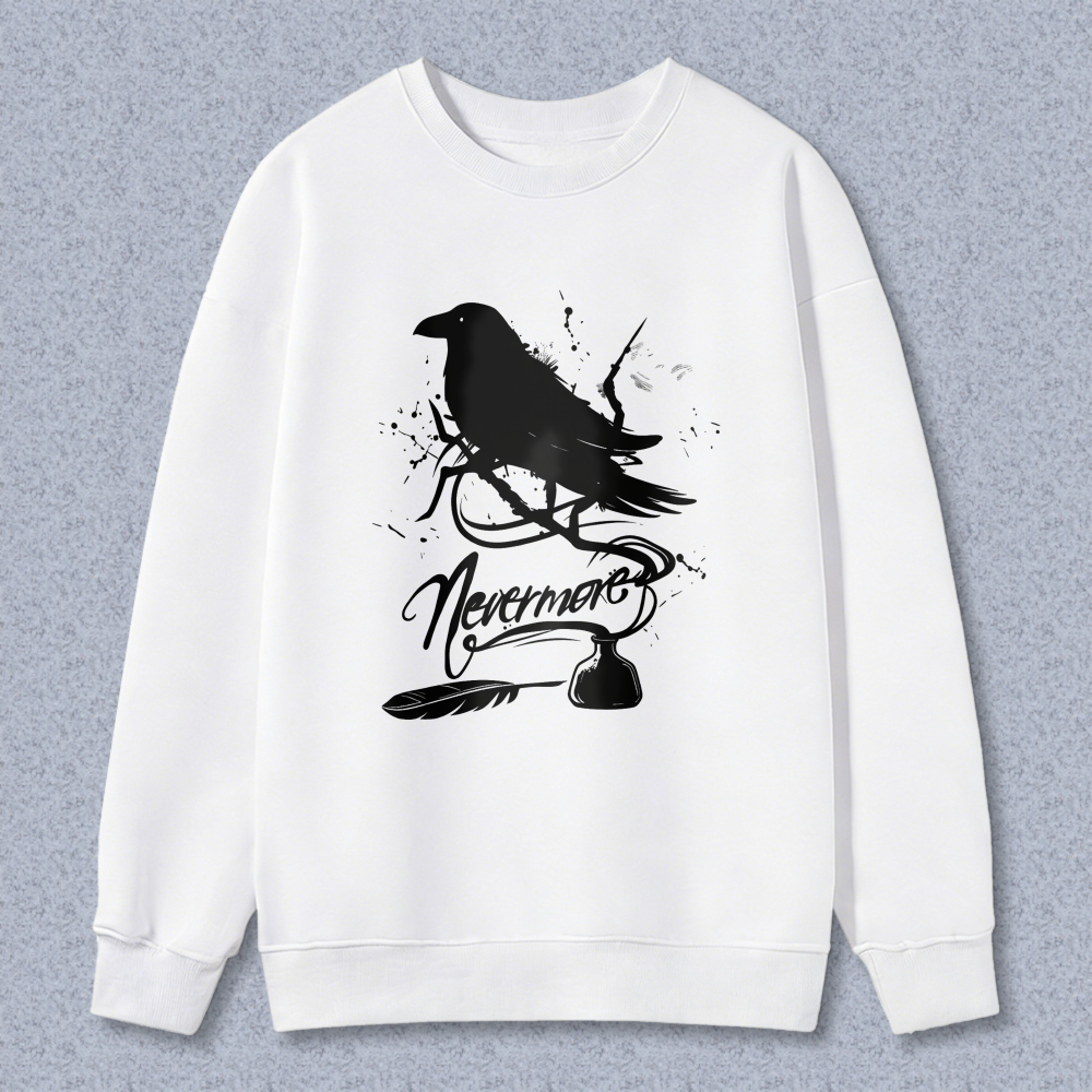 Wardrobecart Crow Nevermore Feather Unisex Classic Sweatshirt