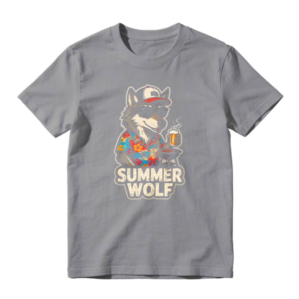 Summer Wolf Cartoon Graphic Unisex Classic T-shirt