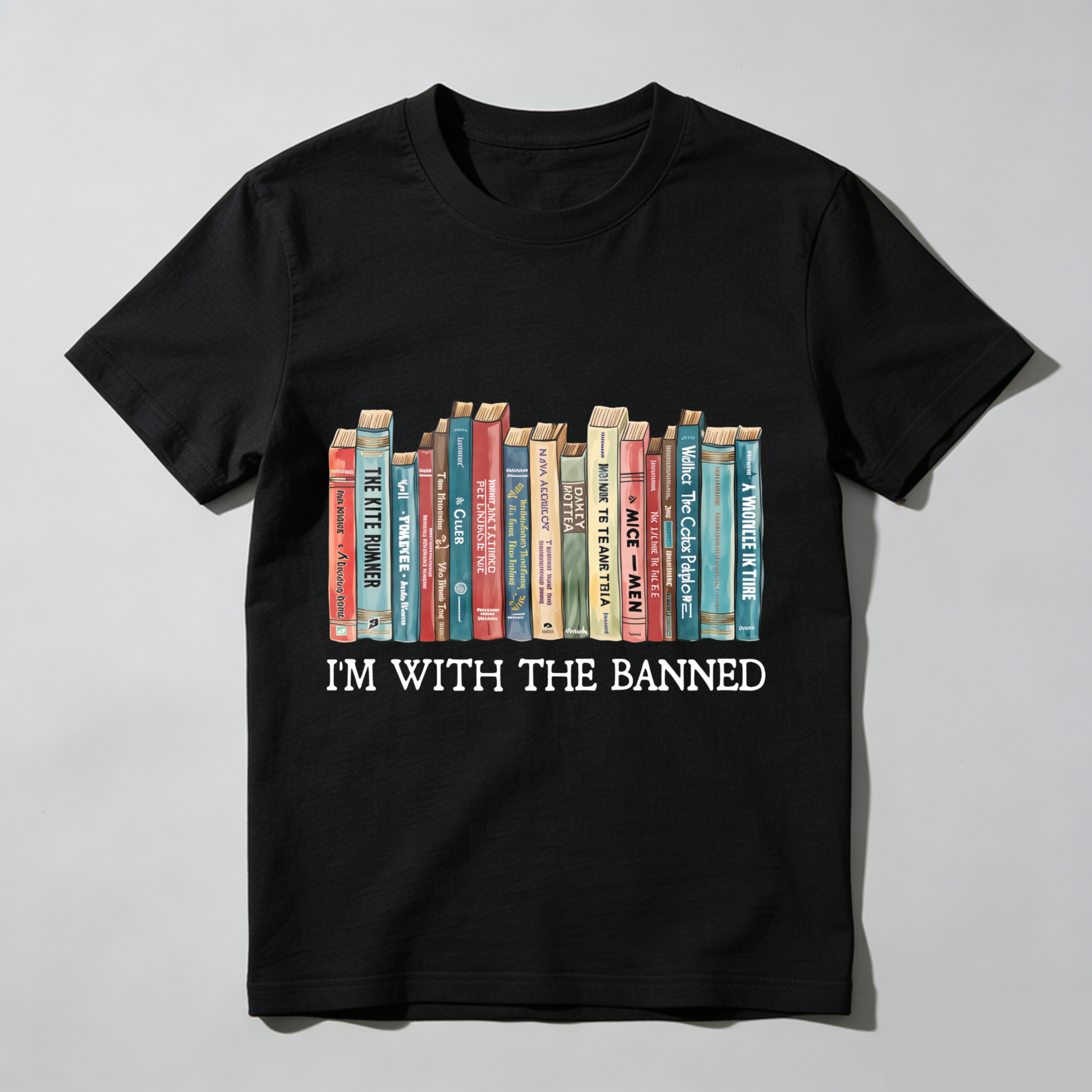 Wardrobecart I'm With The Banned Book Spine Design Tshirt