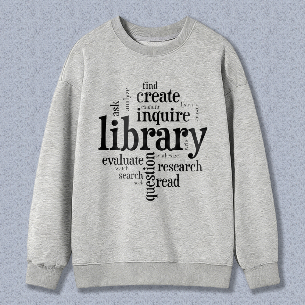 Wardrobecart Library Word Art Design Unisex Classic Sweatshirt