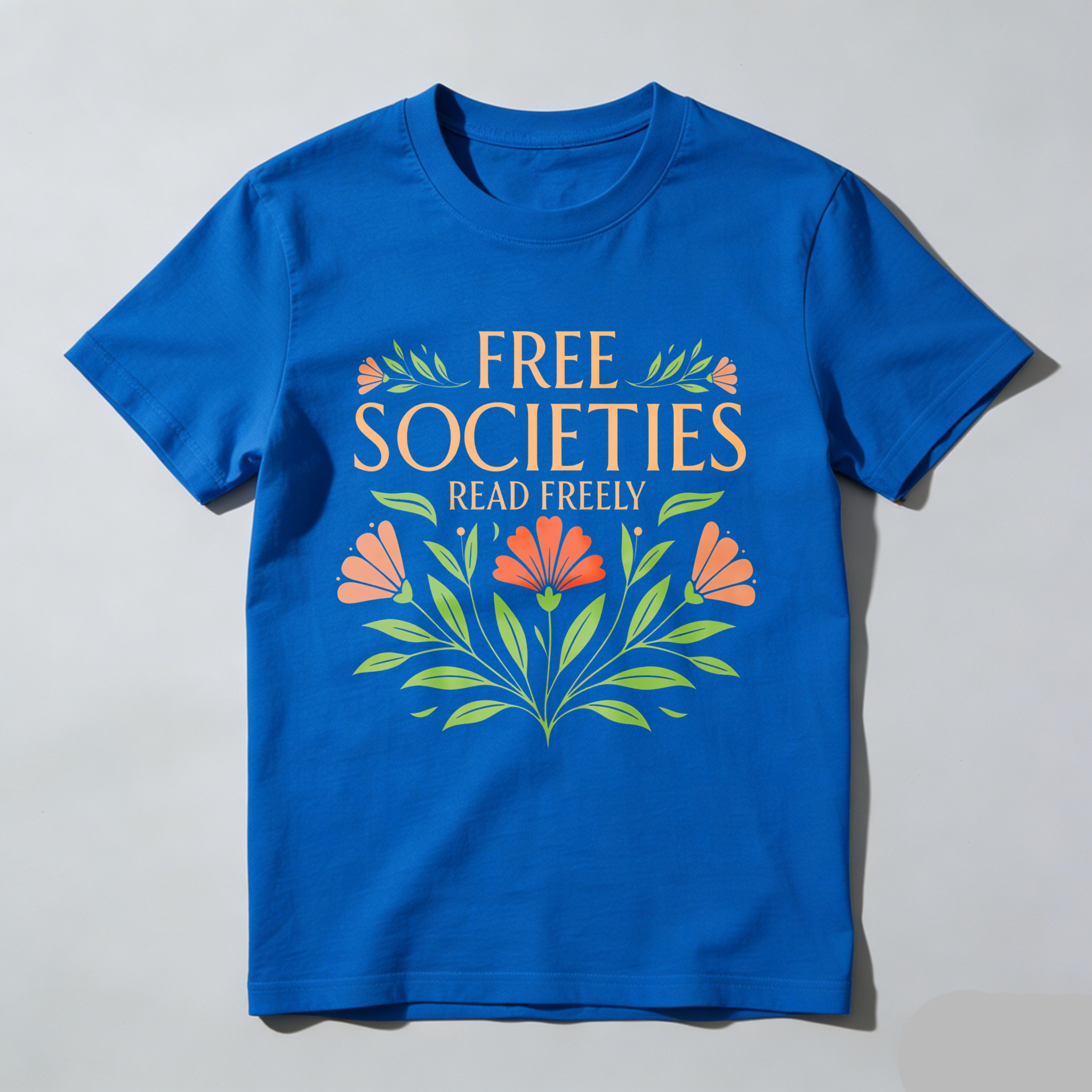 Wardrobecart Free Societies Read Freely Floral Design Tshirt