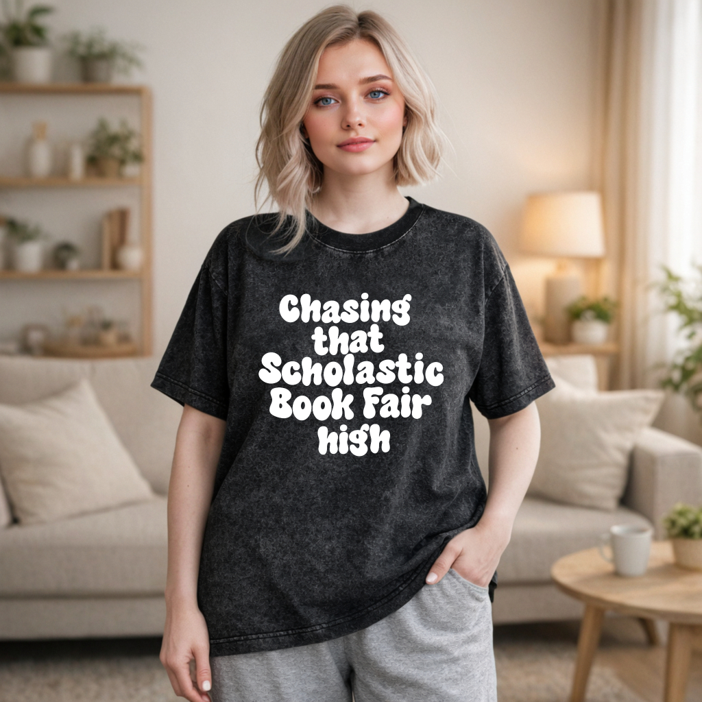Wardrobecart Chasing That Scholastic Book Fair High Unisex Washed T-shirt