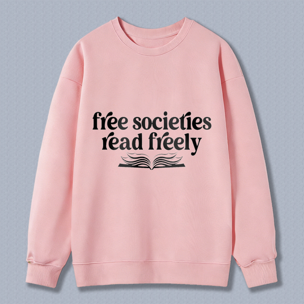 Wardrobecart Free Societies Read Freely Book Design Unisex Classic Sweatshirt