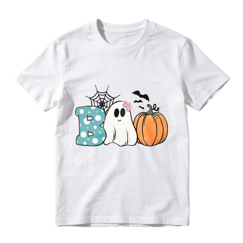Boo Ghost Pumpkin Spider Web Halloween Unisex Classic T-shirt