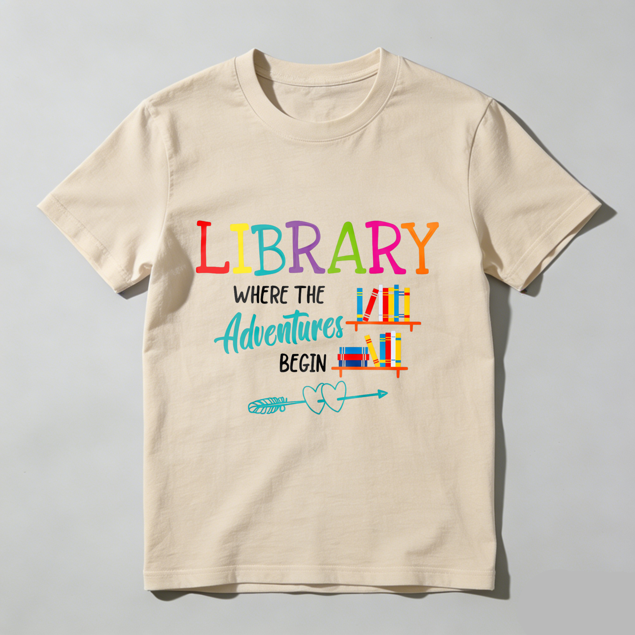 Wardrobecart Library Where The Adventures Begin Tshirt