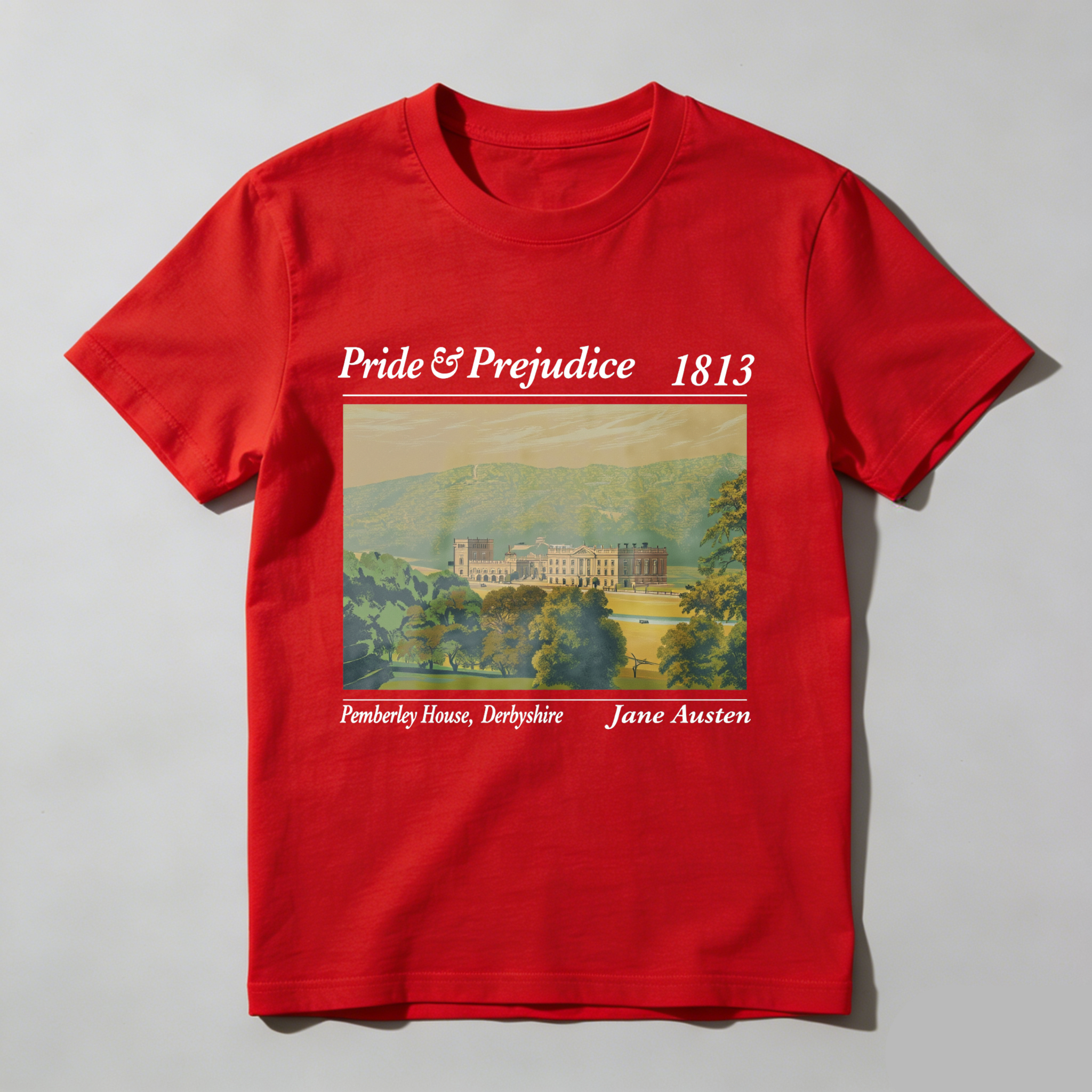 Wardrobecart Pride And Prejudice 1813 Pemberley House Derbyshire Jane Austen Tshirt