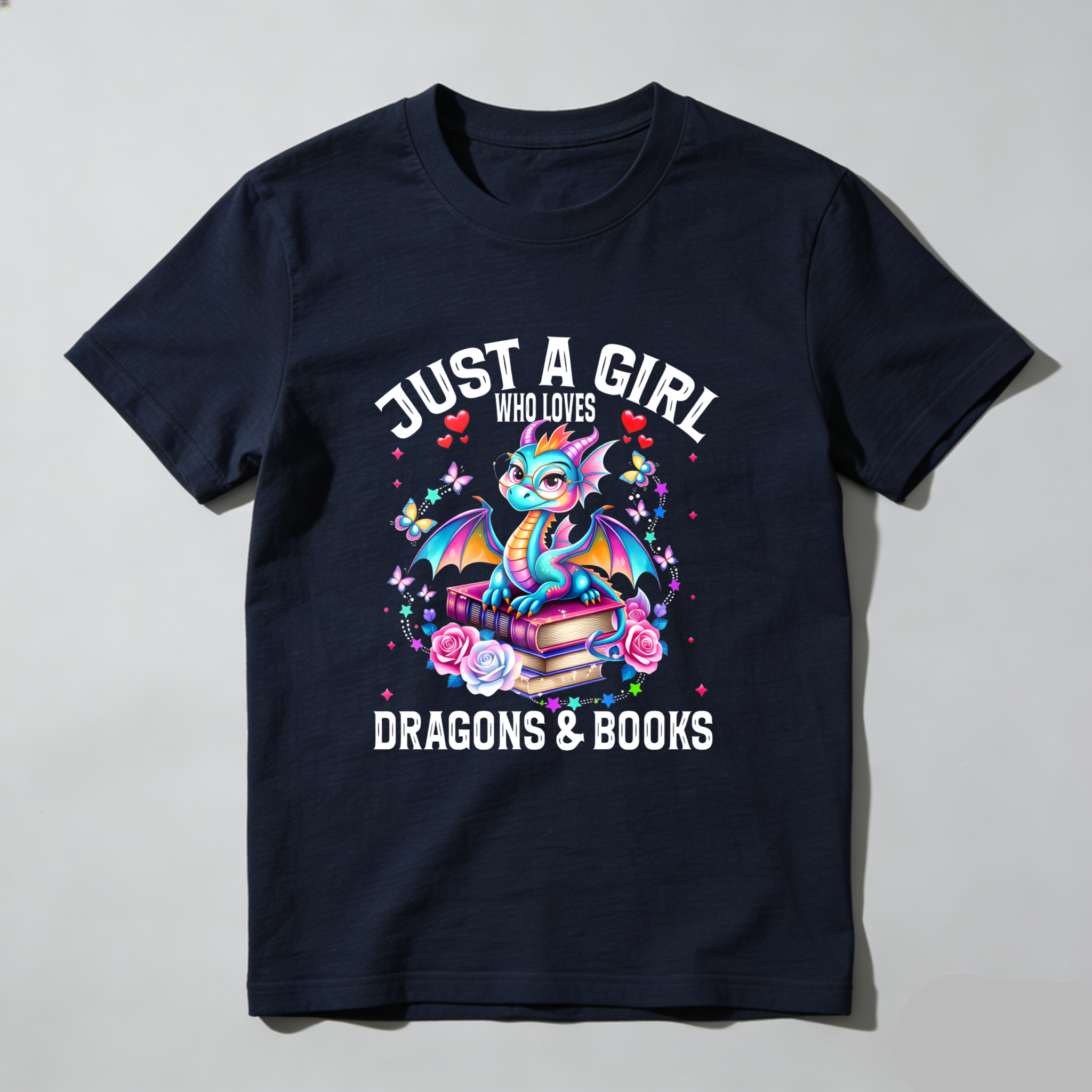 Wardrobecart Just A Girl Who Loves Dragons And Books Tshirt