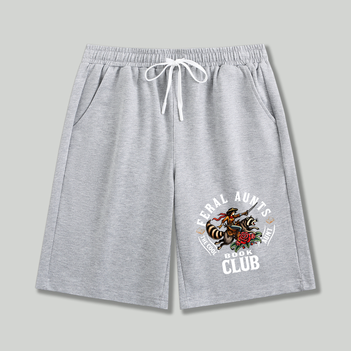 Wardrobecart Feral Aunts Book Club Dragon Rose Design Shorts