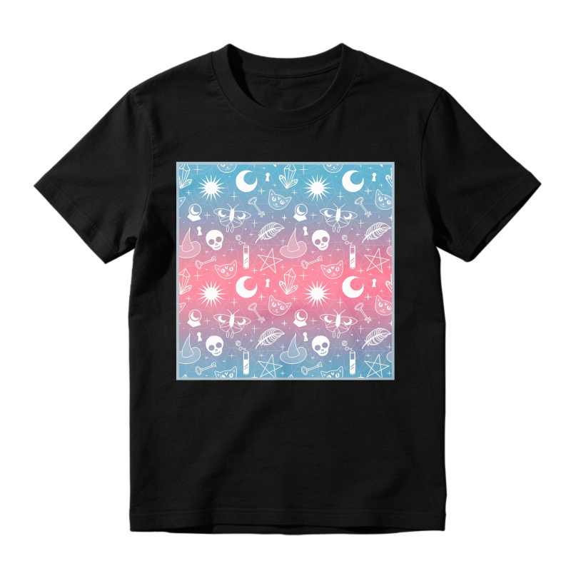 Mystic Celestial Pattern With Skulls Moons And Stars, Unisex Classic T-shirt