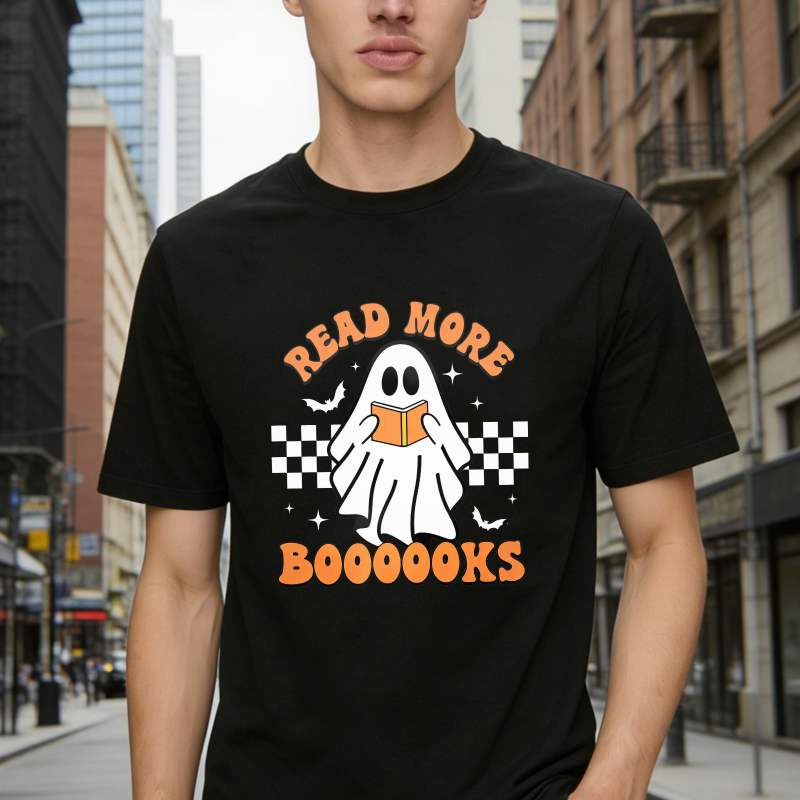 Read More Boooooks Ghost Reading Book Halloween Unisex Classic T-shirt