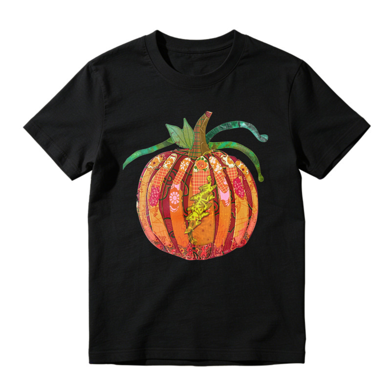 Colorful Patchwork Pumpkin Graphic, Unisex Classic T-shirt
