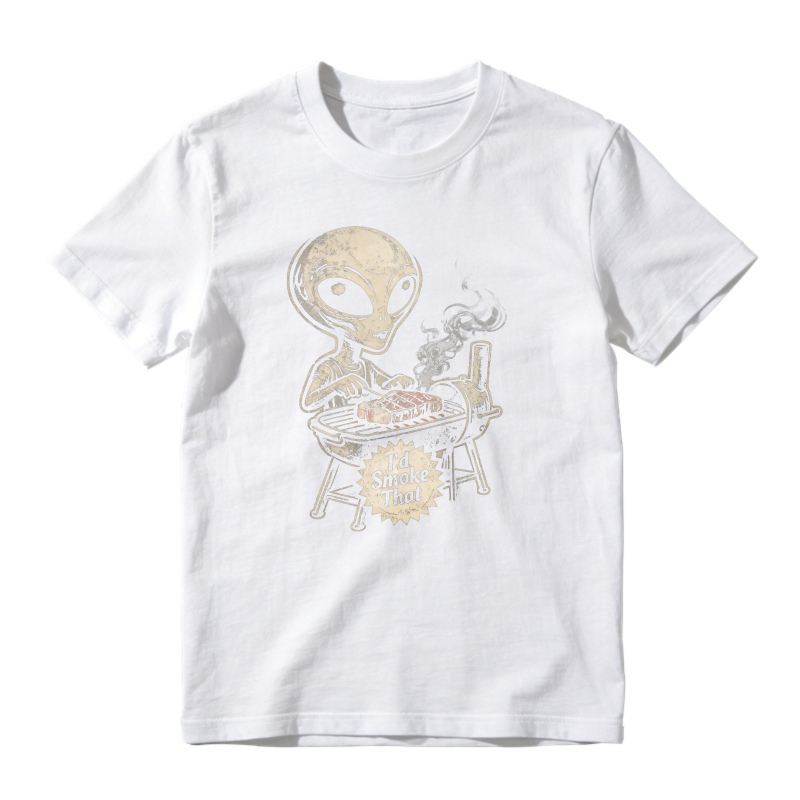 Alien Grilling Barbecue I D Smoke That Funny Sci Fi Humor Unisex Classic T-shirt