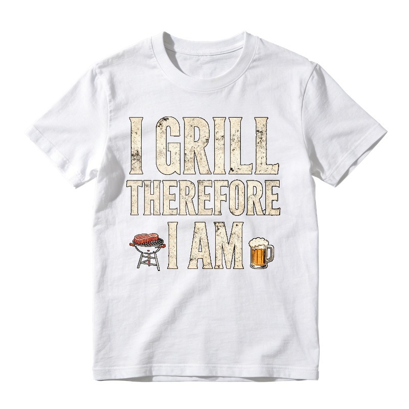 I Grill Therefore I Am BBQ Grill And Beer Graphic Unisex Classic T-shirt