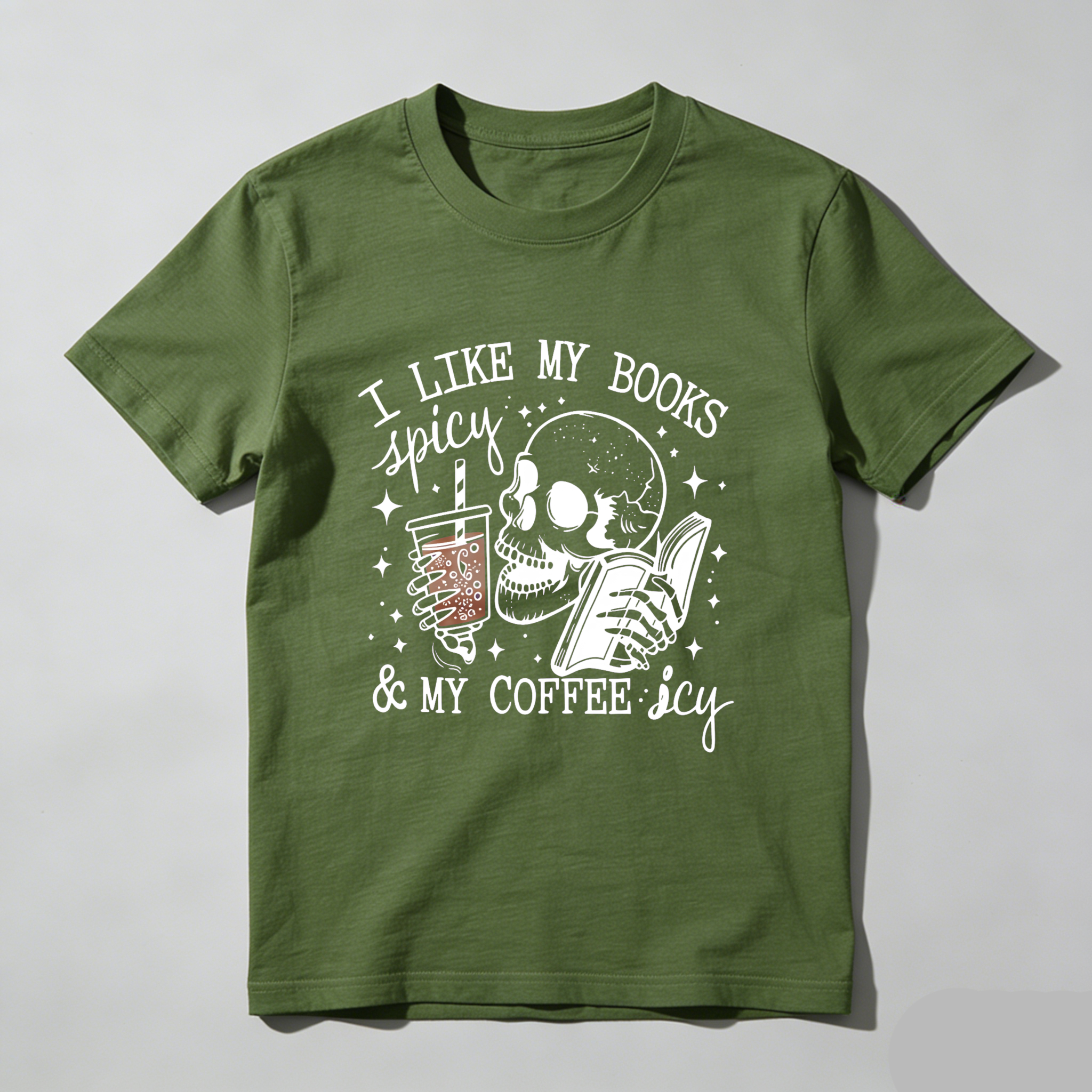 Wardrobecart I Like My Books Spicy And My Coffee Icy Tshirt