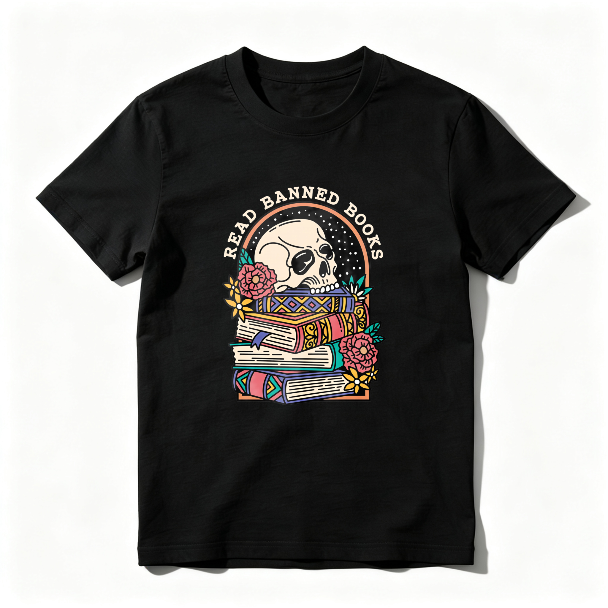 Wardrobecart Read Banned Books Skull And Books Tshirt