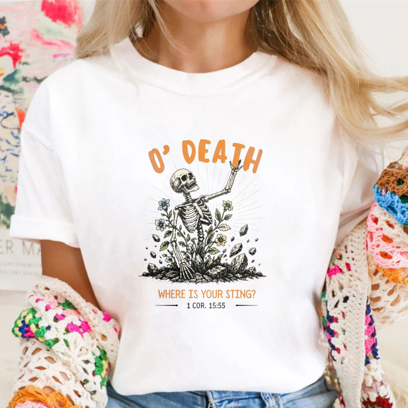 O Death Where Is Your Sting Skeleton Graphic Unisex Classic T-shirt