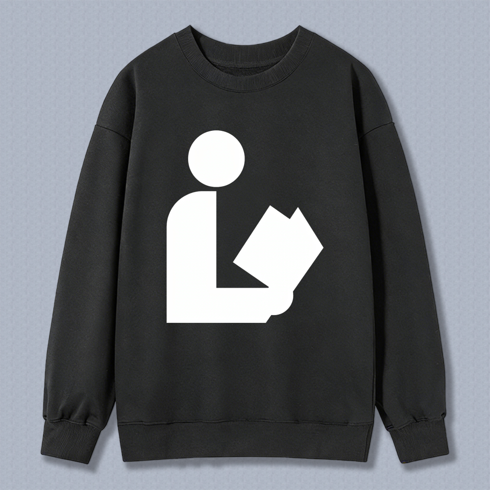 Wardrobecart Reading Person Icon Unisex Classic Sweatshirt