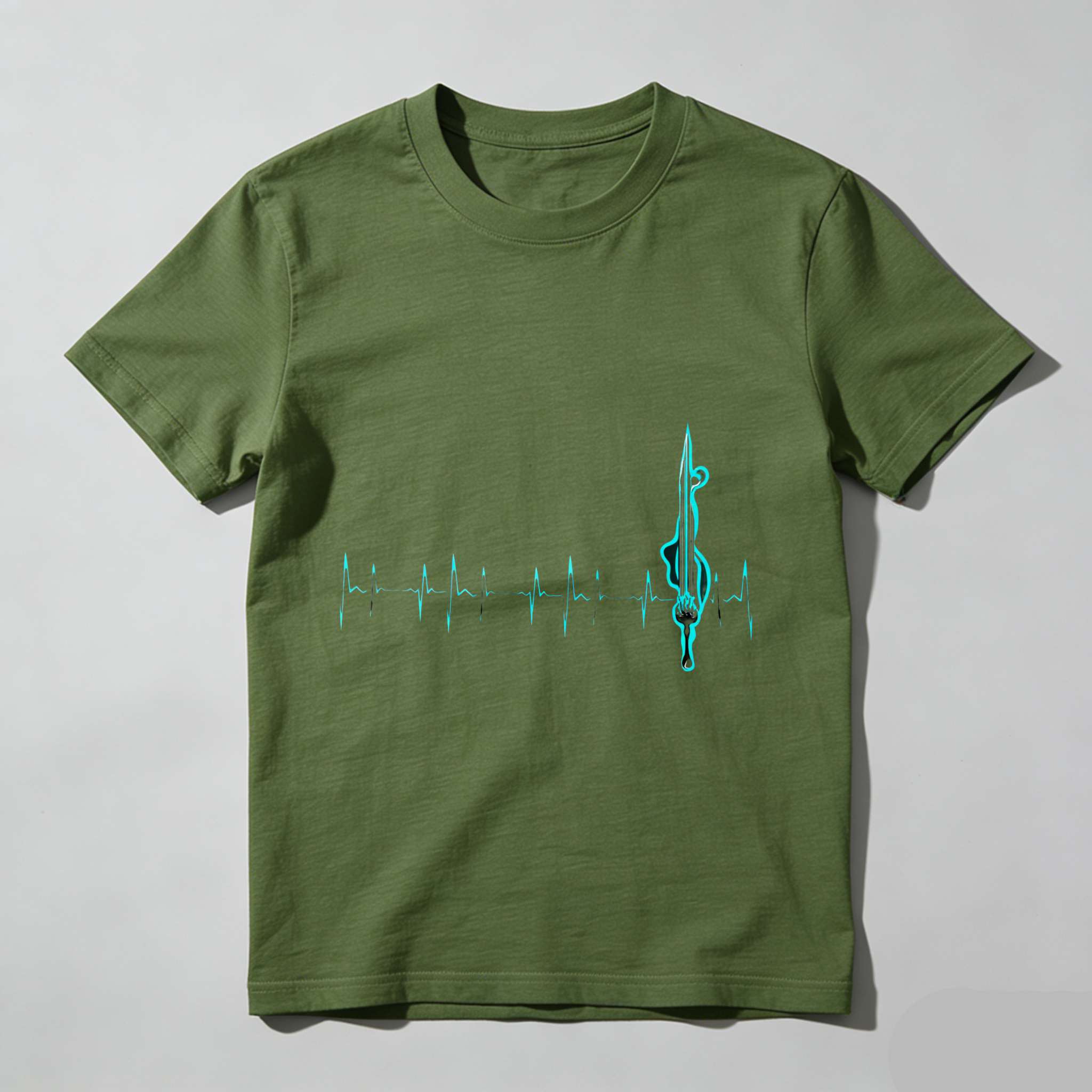 Wardrobecart Heartbeat With Violin Note Pattern Tshirt