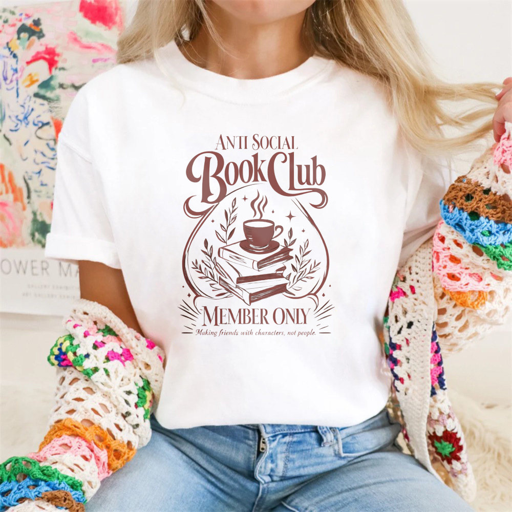 Wardrobecart Anti Social Book Club Member Only Tshirt 100% cotton