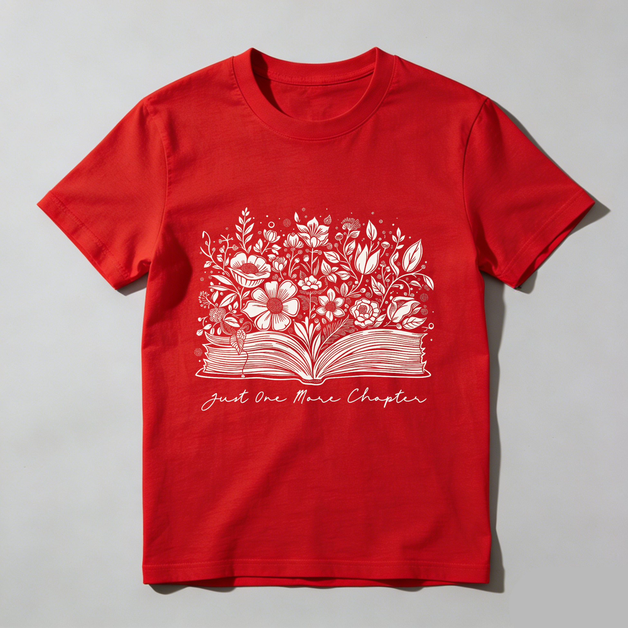 Wardrobecart Open Book With Flowers And Text Tshirt