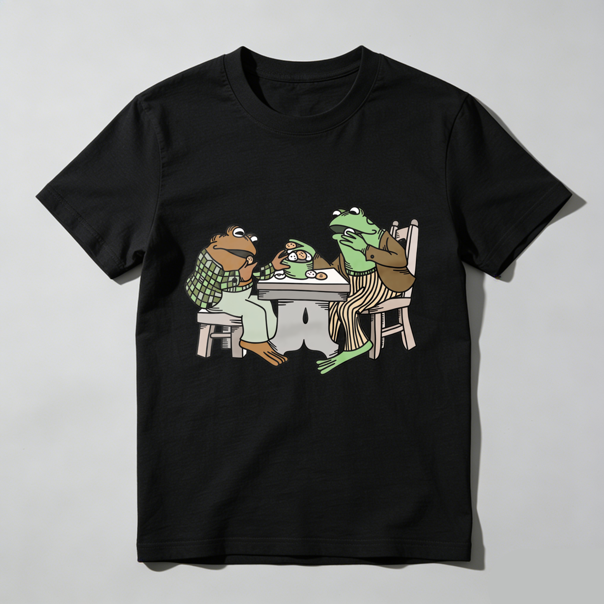 Wardrobecart Frogs Sitting At Table Eating Pizza Tshirt