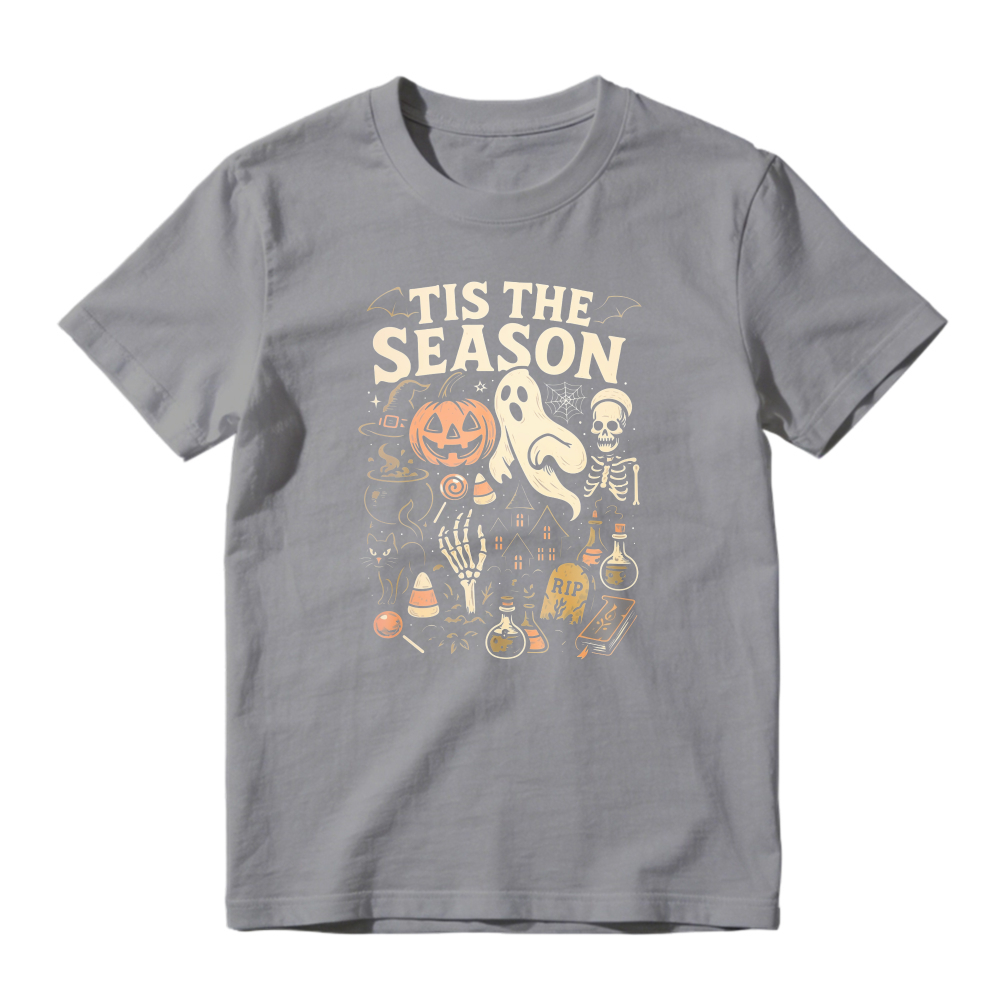 Tis The Season Halloween Pumpkin Ghost Skeleton Unisex Classic T-shirt