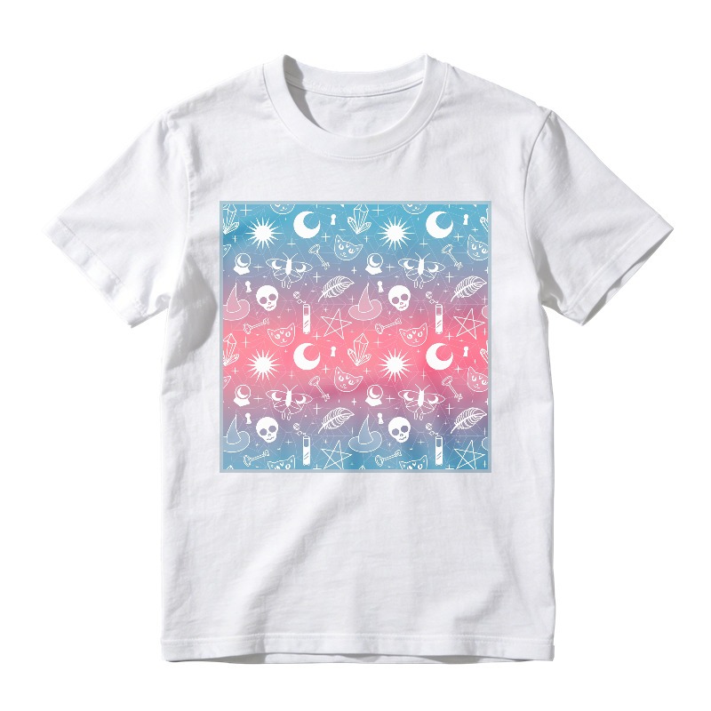 Mystic Celestial Pattern With Skulls Moons And Stars, Unisex Classic T-shirt