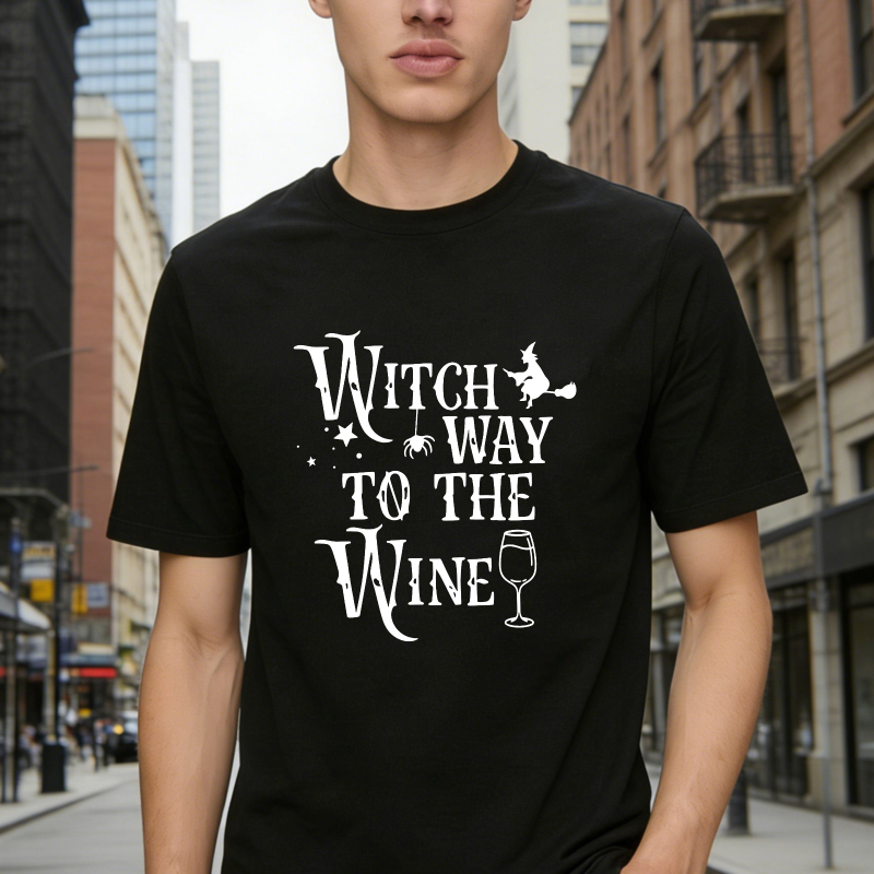 Witch Way To The Wine Halloween Funny Quote Unisex Classic T-shirt