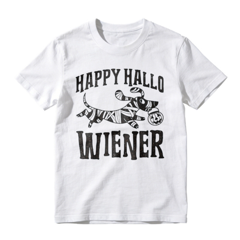 Happy Hallo Wiener Funny Halloween Dachshund Dog Graphic T-shirt