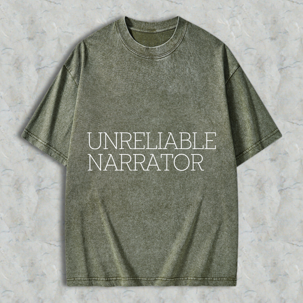 Wardrobecart Unreliable Narrator Unisex Washed T-shirt