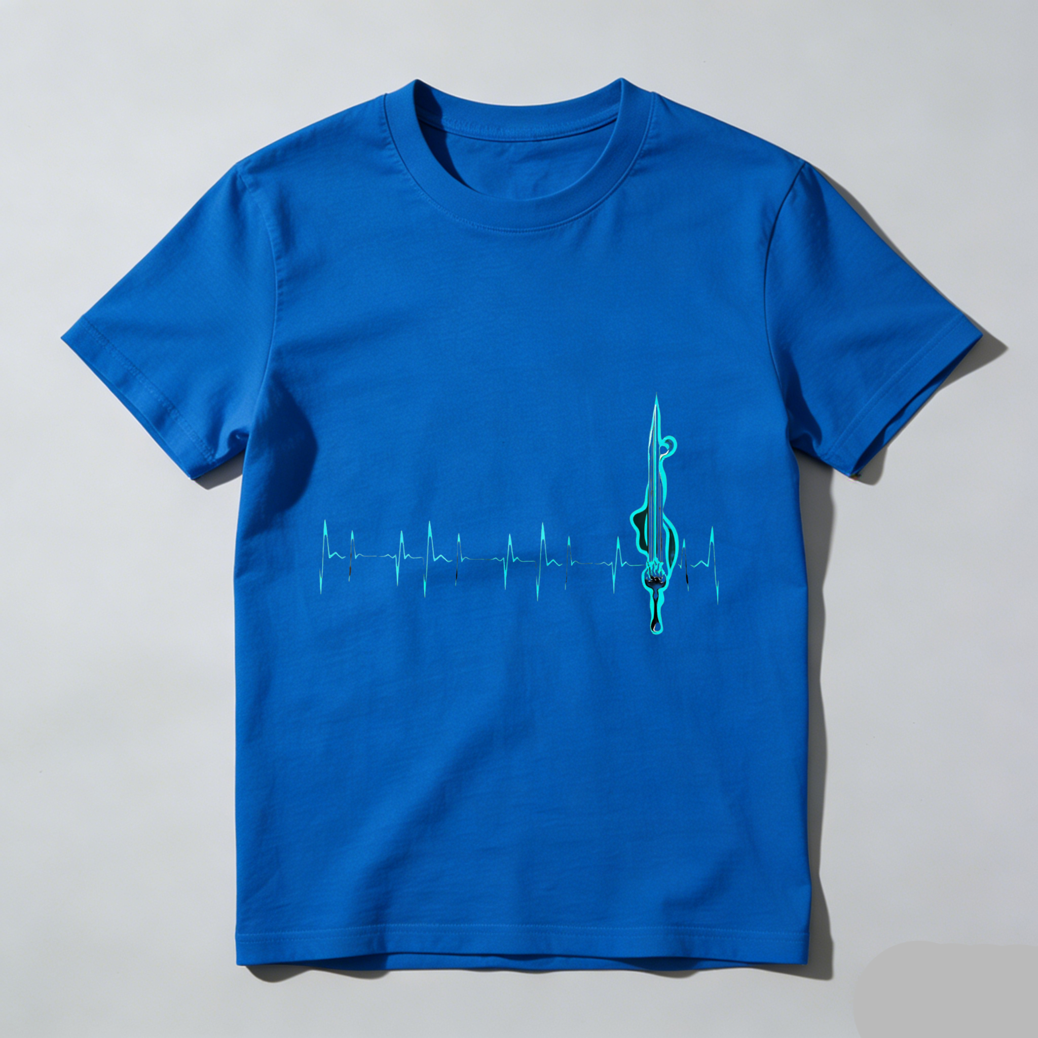 Wardrobecart Heartbeat With Violin Note Pattern Tshirt