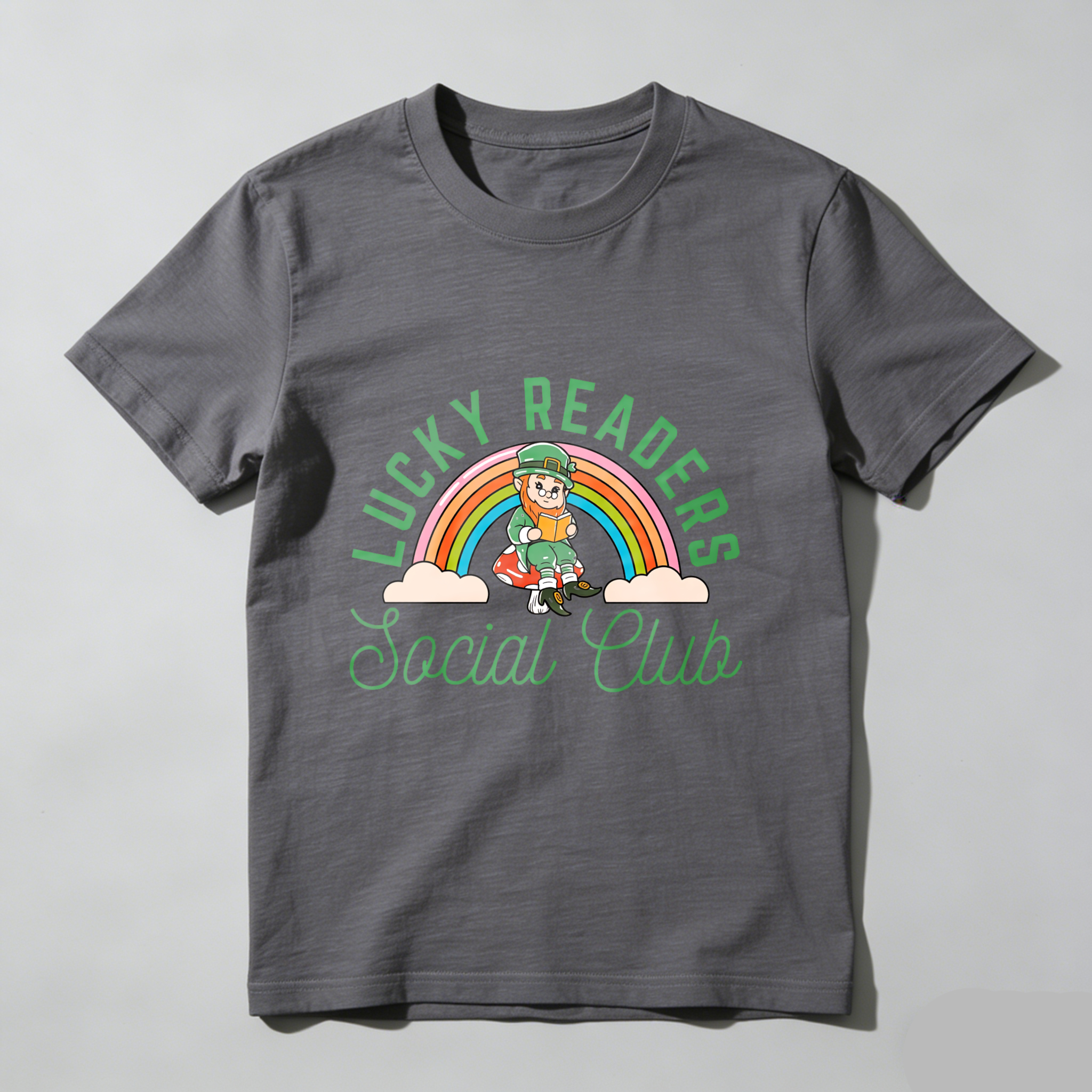 Wardrobecart Lucky Readers Social Club Rainbow Leprechaun tshirt