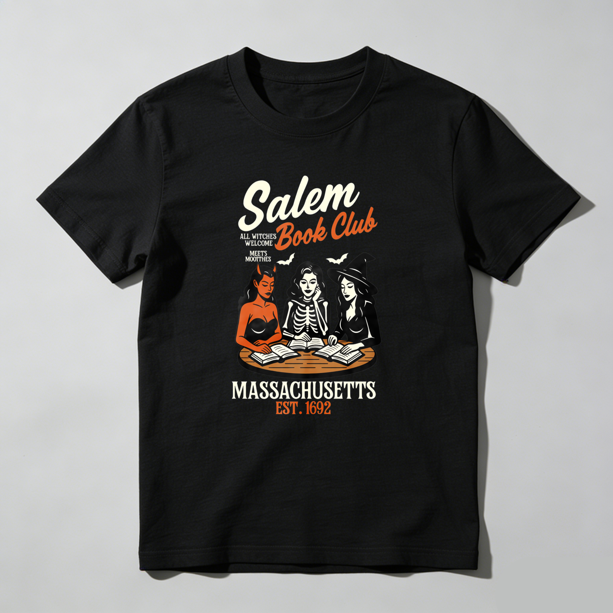 Wardrobecart Salem Book Club Massachusetts Est 1692 Tshirt