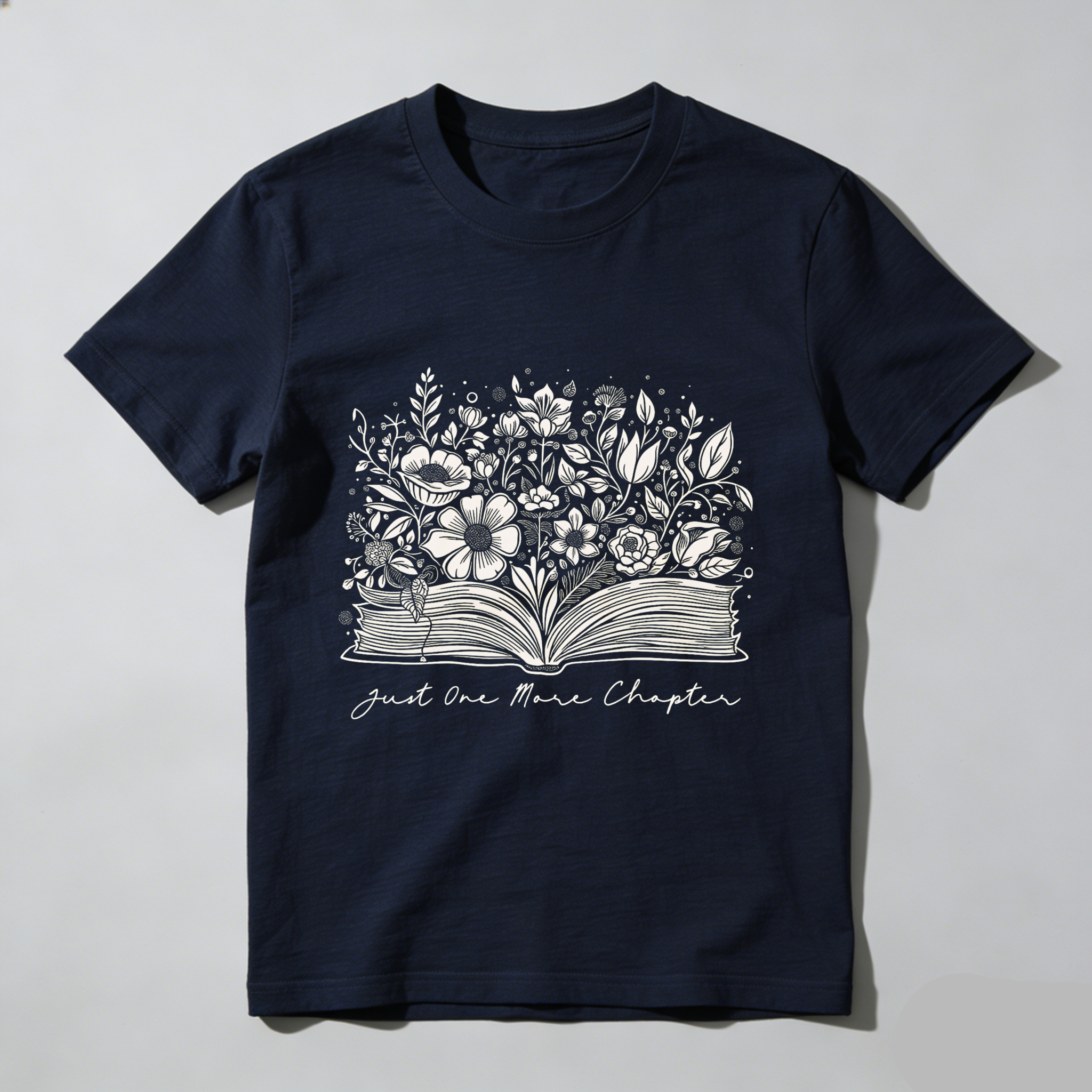 Wardrobecart Open Book With Flowers And Text Tshirt