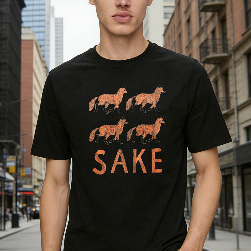 Four Fox Sake Funny Graphic Novelty Tee