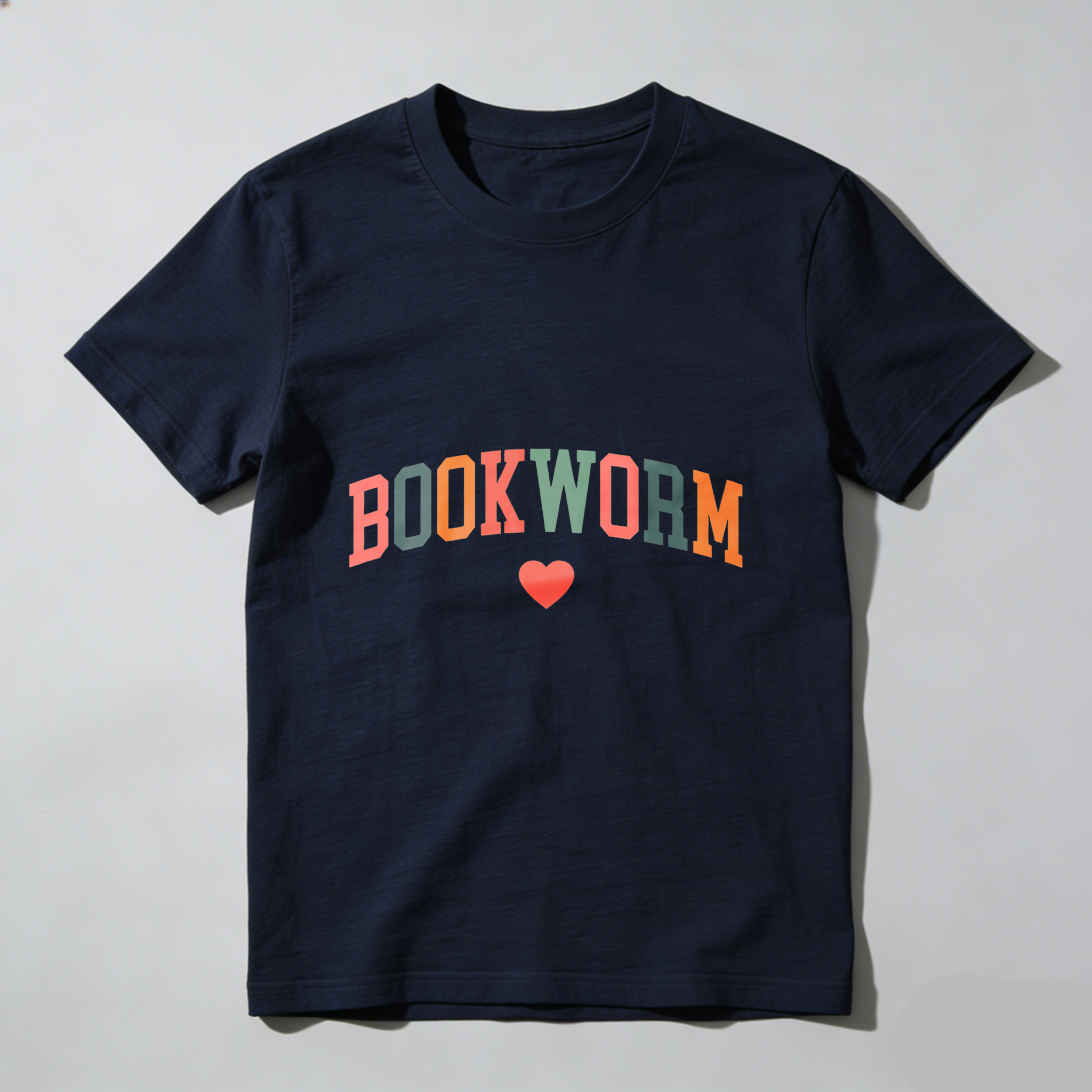 Wardrobecart Bookworm Heart Print Design Tshirt