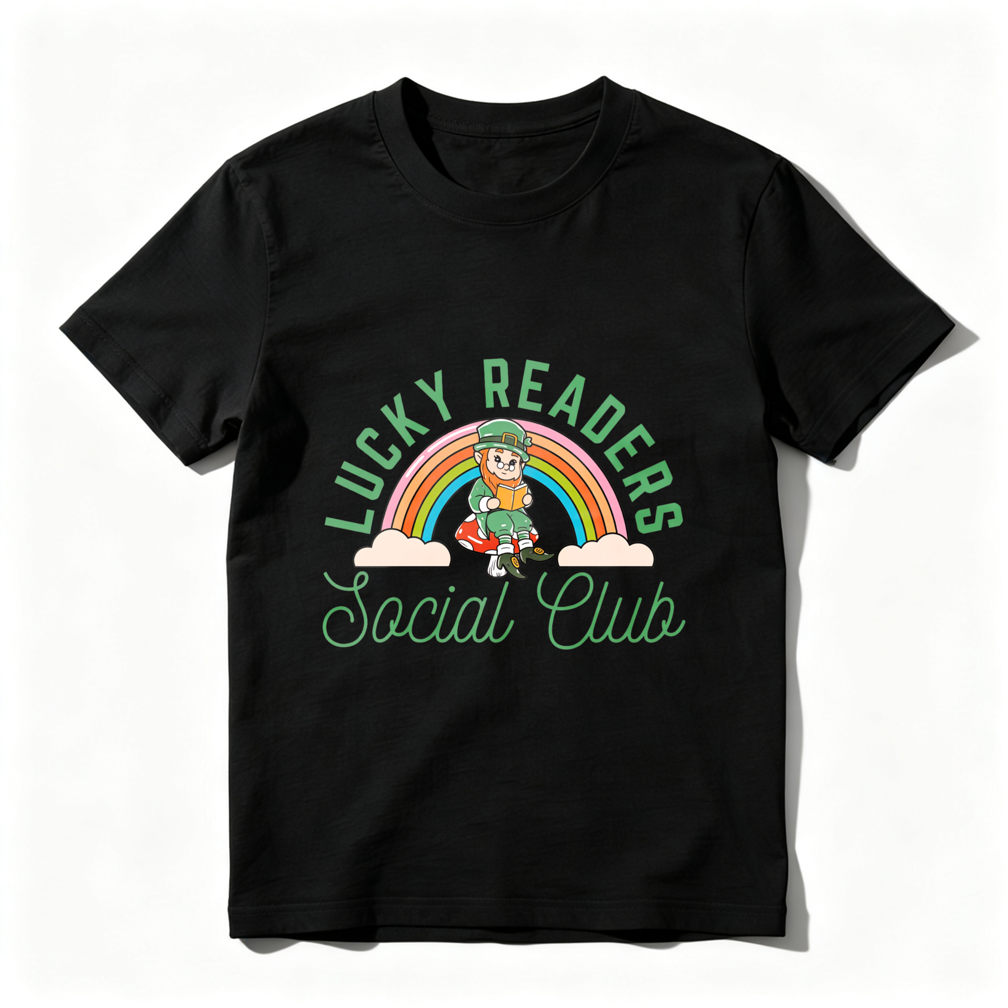 Wardrobecart Lucky Readers Social Club Rainbow Leprechaun tshirt
