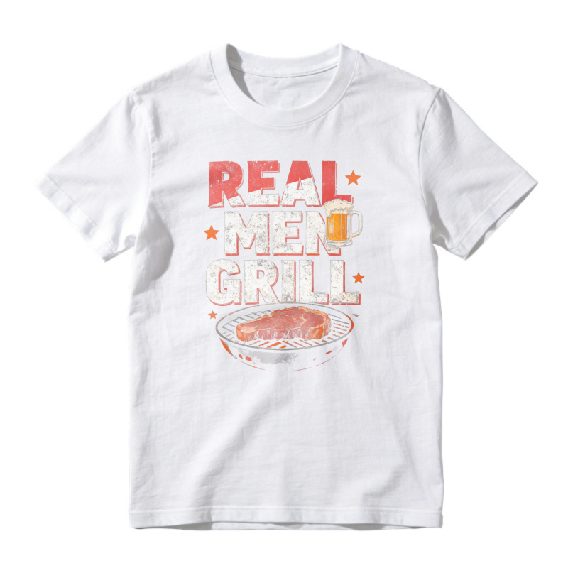 Real Men Grill Steak And Beer Graphic Unisex Classic T-shirt