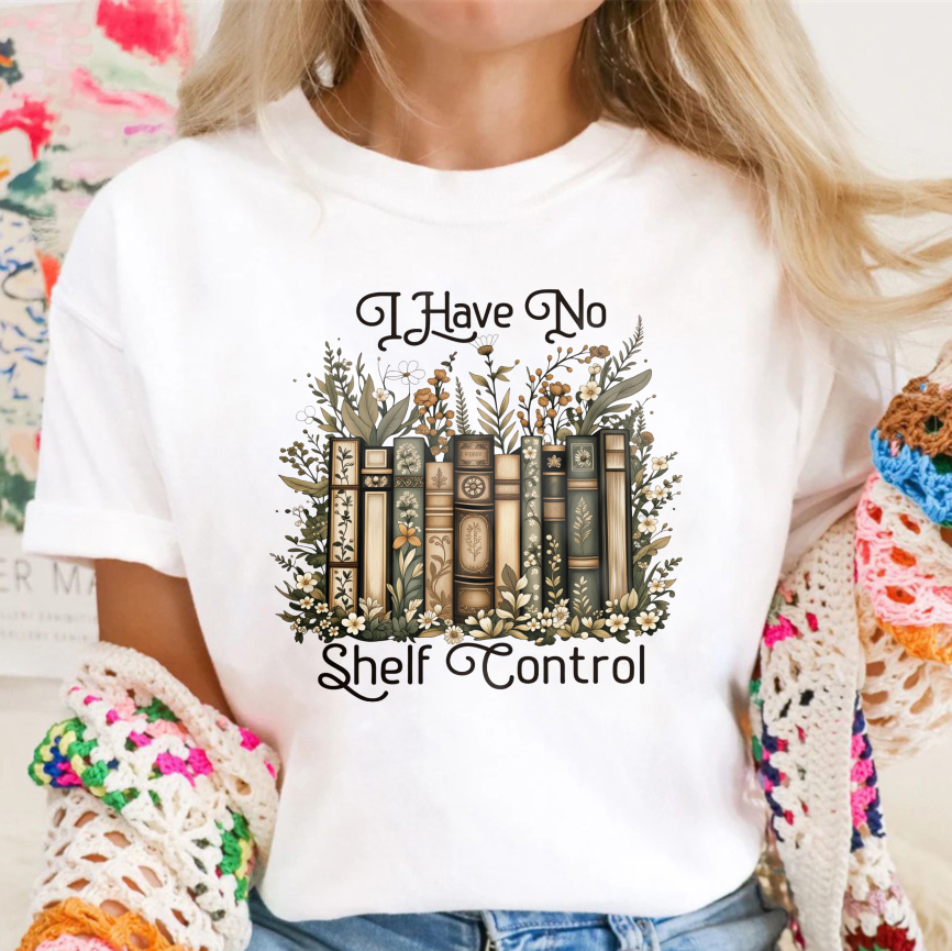 Wardrobecart I Have No Shelf Control Books And Flowers Pattern Unisex Classic T-shirt