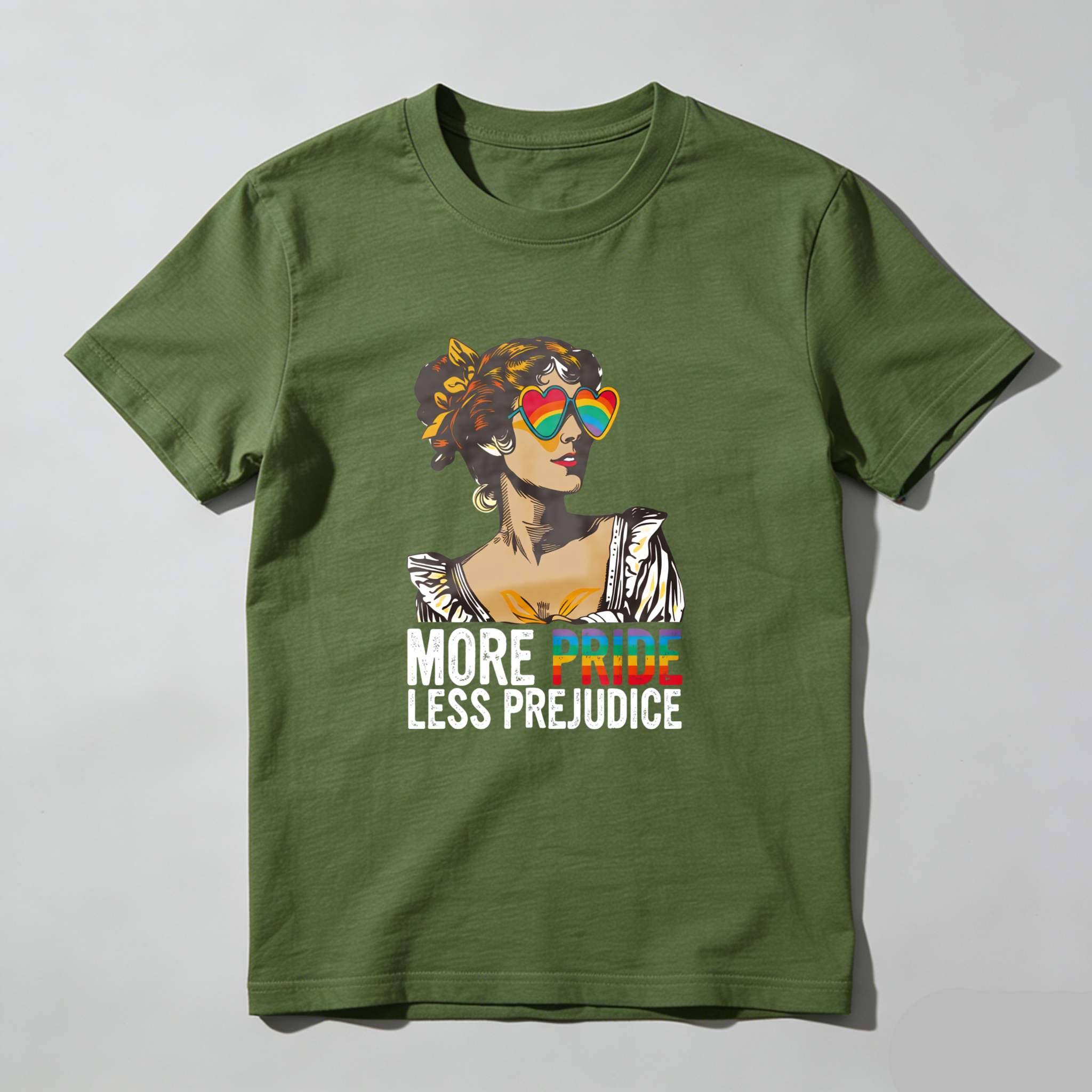 Wardrobecart More Pride Less Prejudice Rainbow Woman tshirt