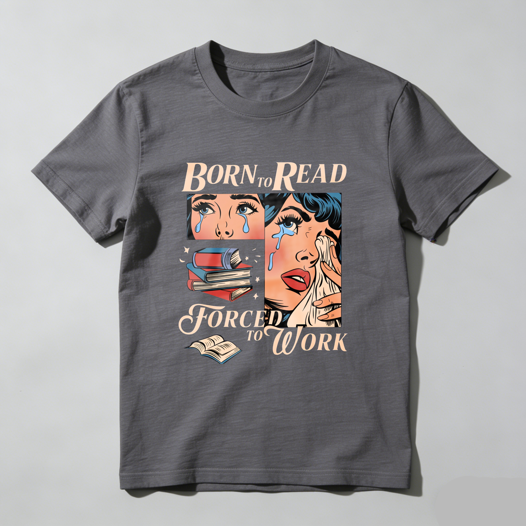 Wardrobecart Born To Read Forced To Work Tshirt